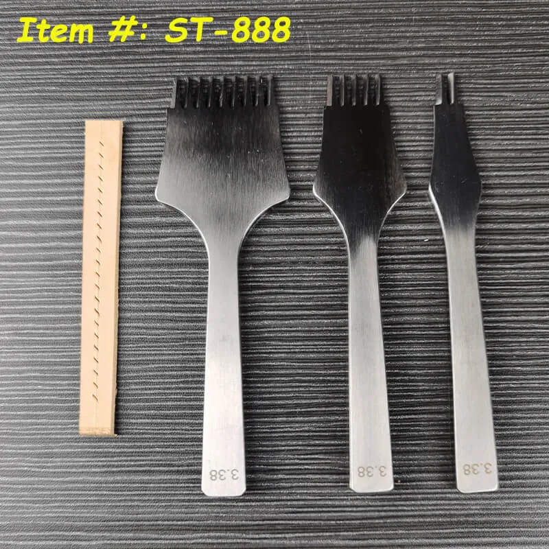 3 PCS ST-888 French Flat Pricking Iron 2.7mm 3mm 3.38mm 3.85mm