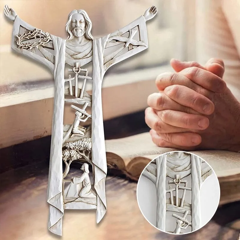 A Risen Christ Wall Cross Statue