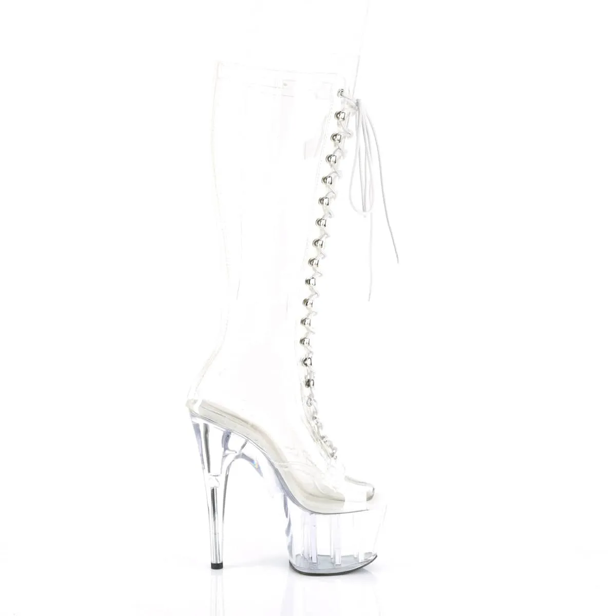 ADORE-2021C Clear Calf High Peep Toe Boots