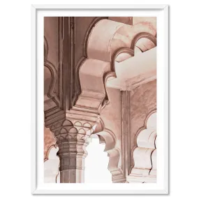 Agra Ornate Arches in Blush II  - Art Print