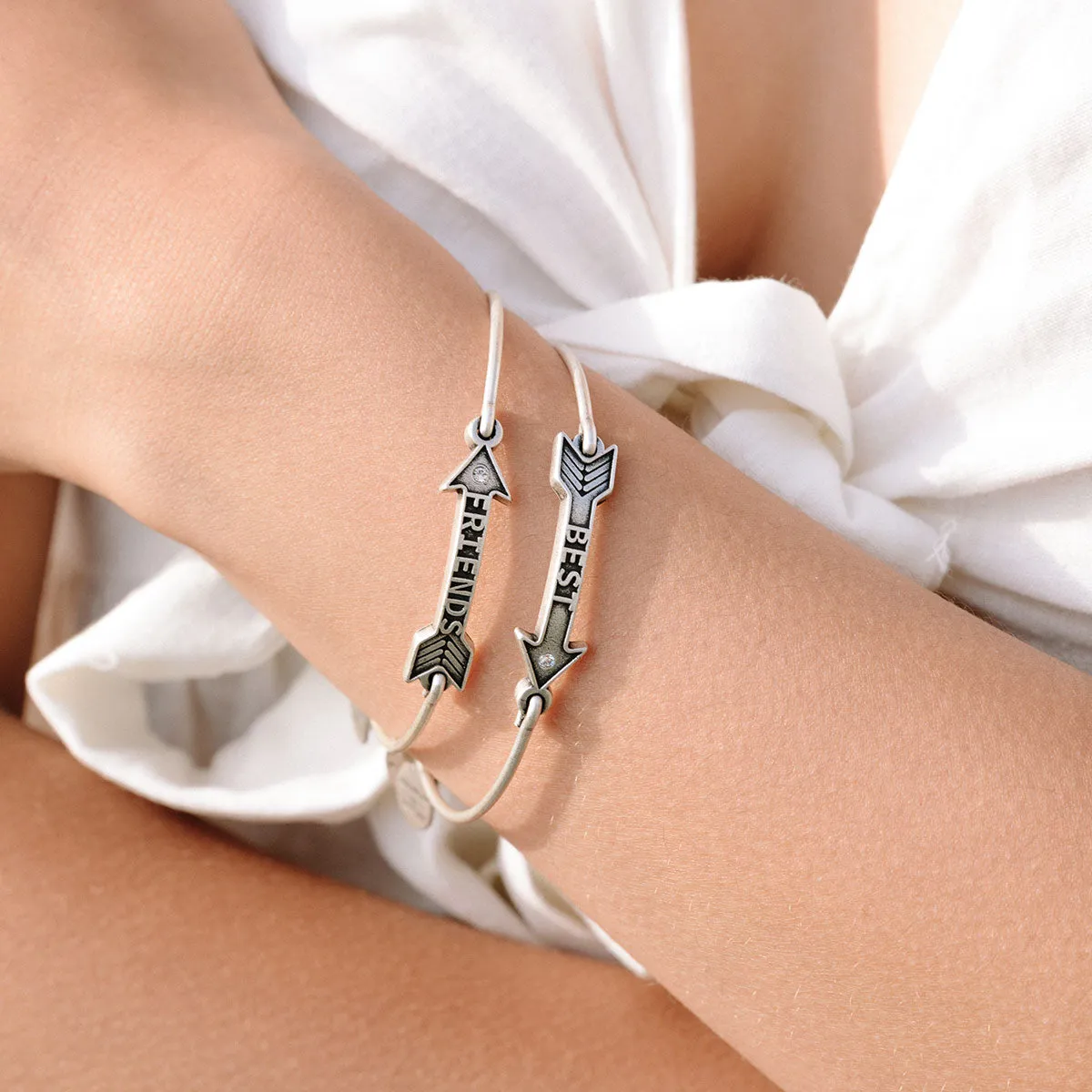 Best Friends Arrow Charm Bangles, Set of 2