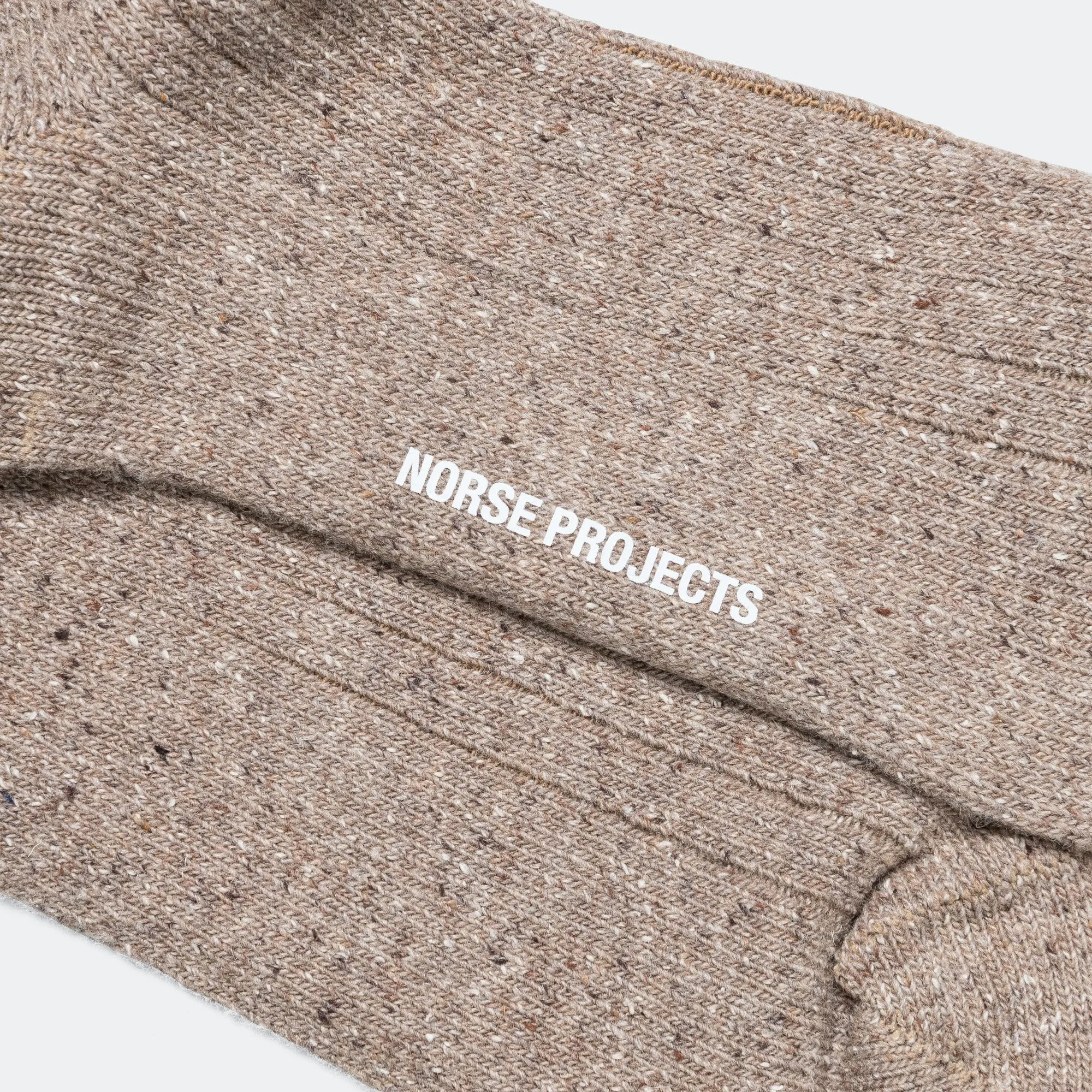 Bjarki Neps Wool Rib Sock - Utility Khaki