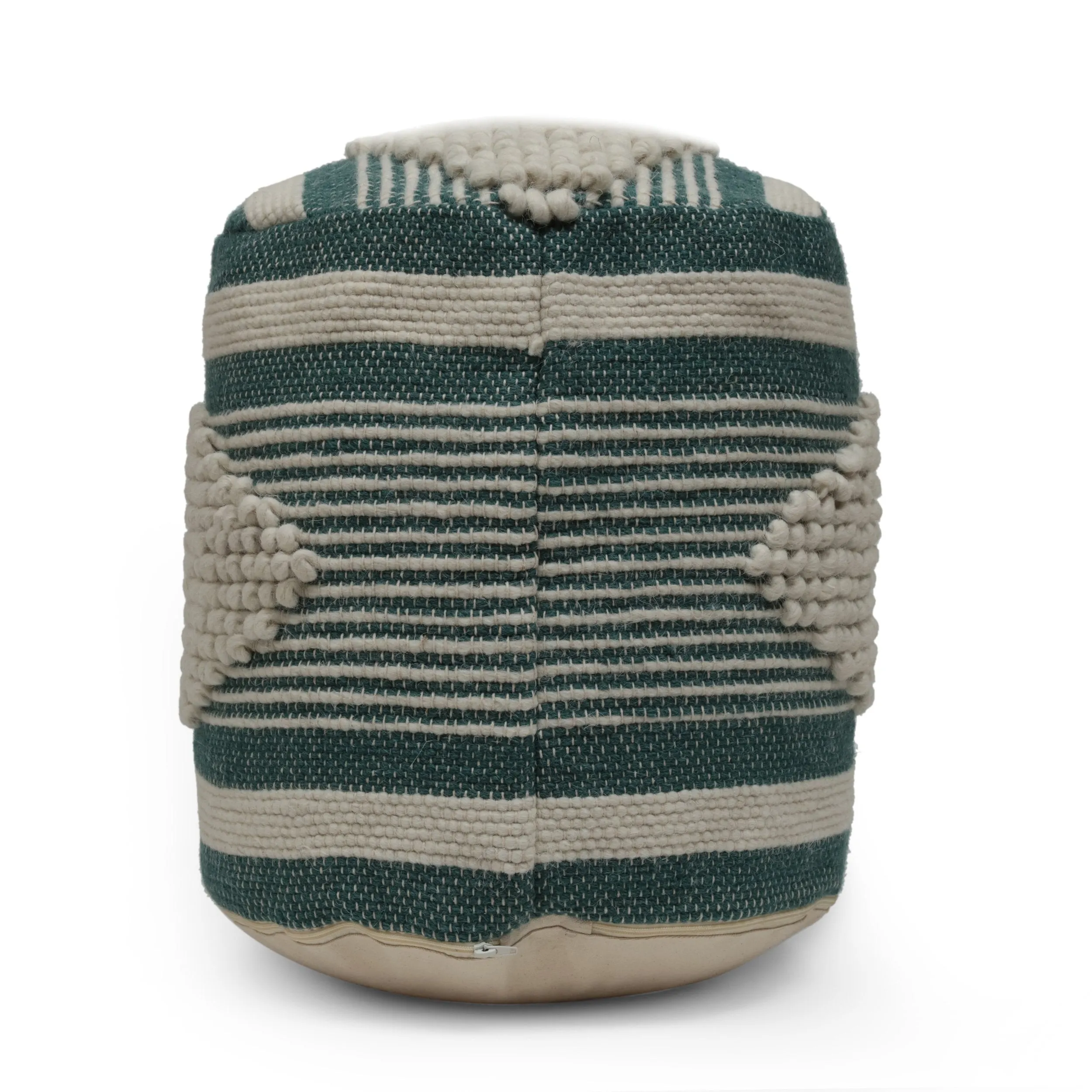 Boho Handcrafted Fabric Cylinder Pouf - NH672513