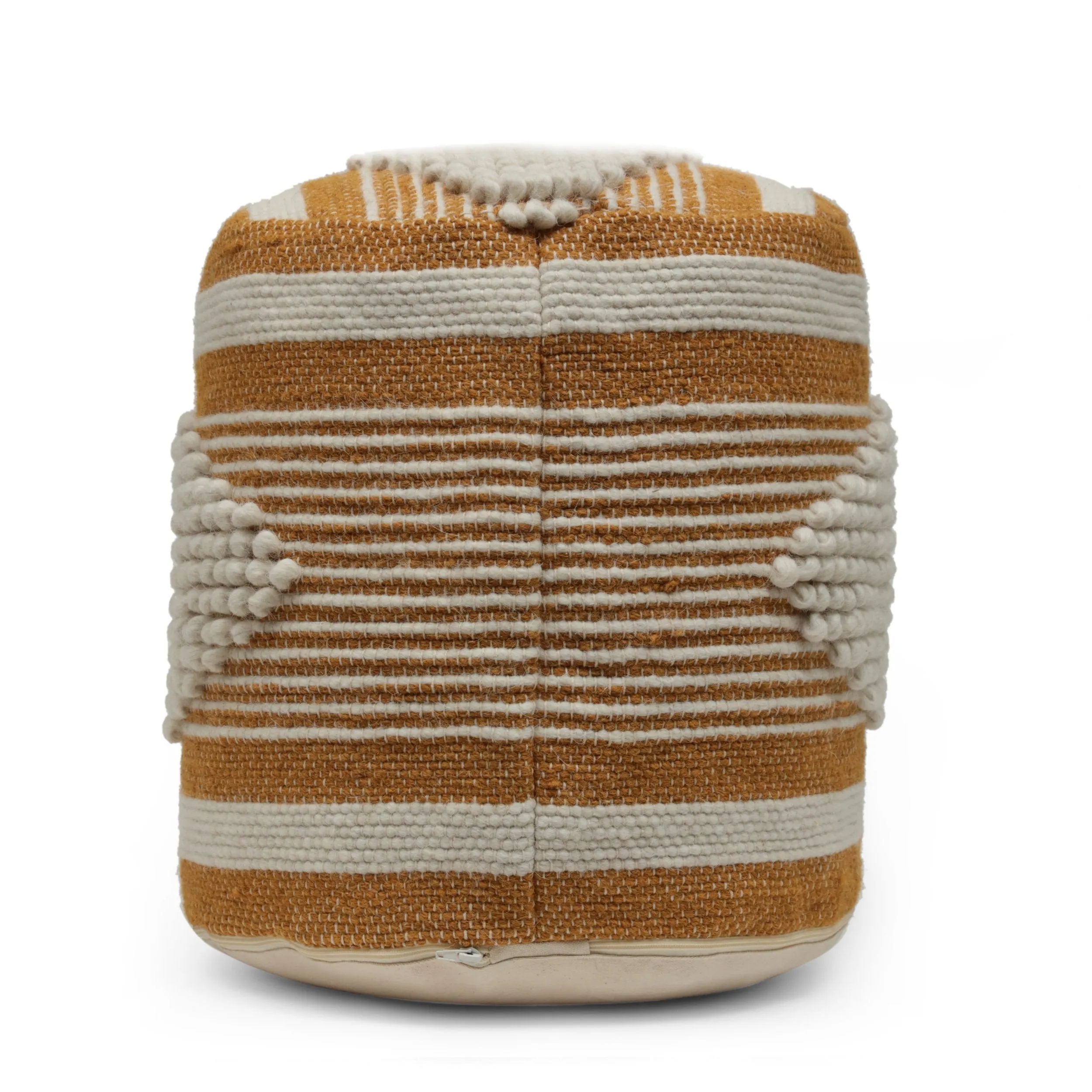 Boho Handcrafted Fabric Cylinder Pouf - NH672513