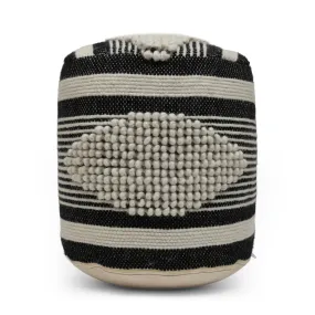 Boho Handcrafted Fabric Cylinder Pouf - NH672513