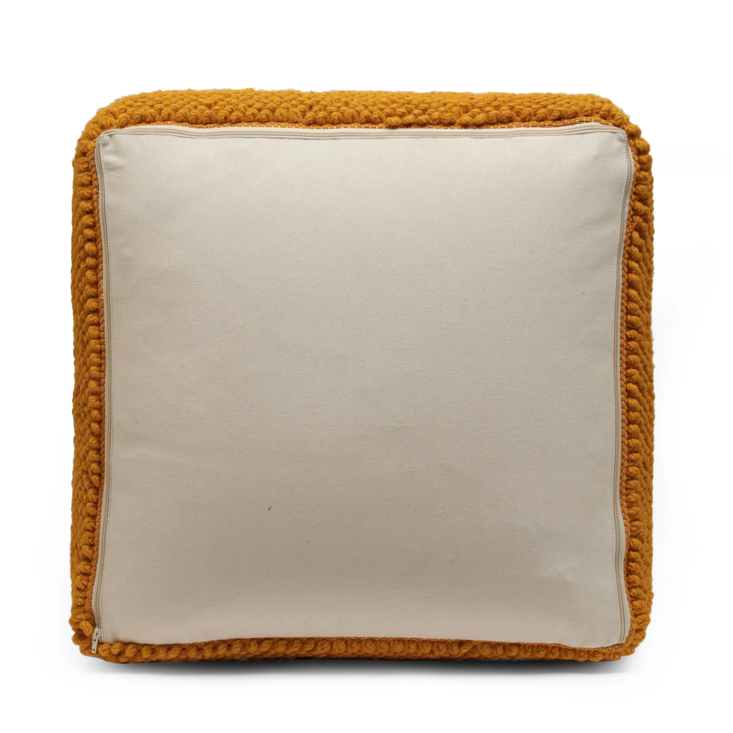 Boho Handcrafted Tufted Fabric Square Pouf - NH802513