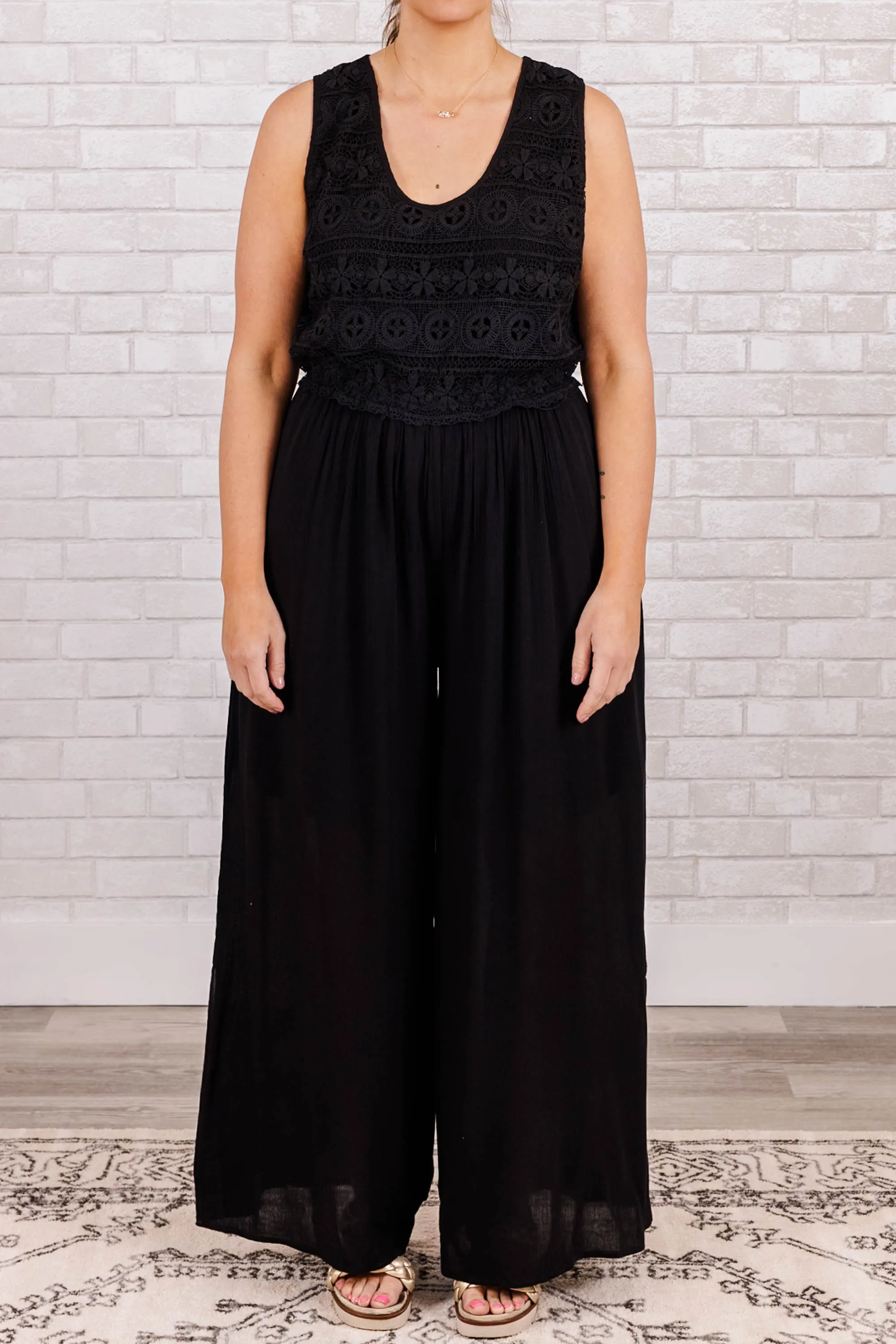 Boho In Lace Jumpsuit, Black