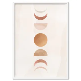 Boho Sun Moon Phases in Watercolour II - Art Print