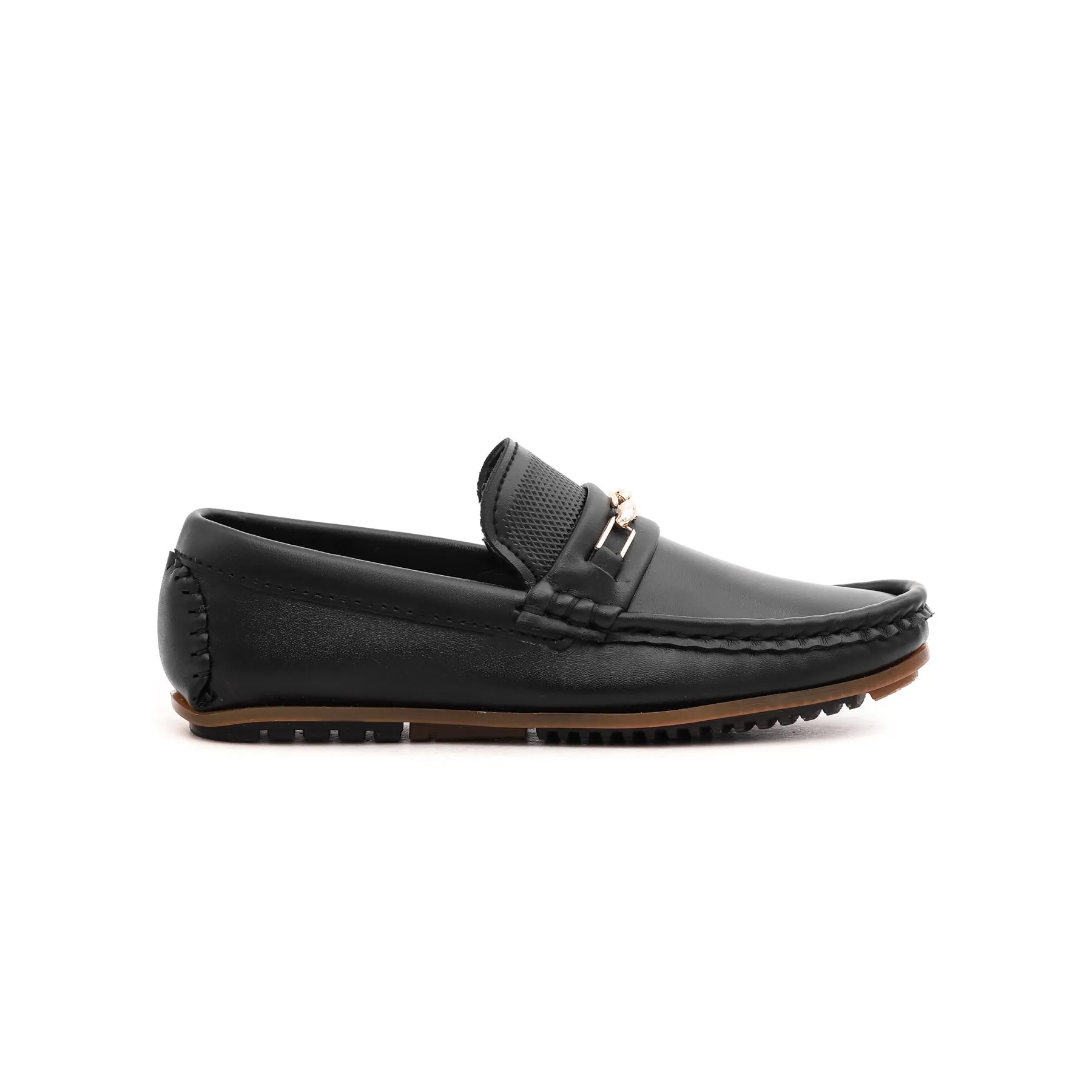 Boys Black Formal Moccasin KD0582