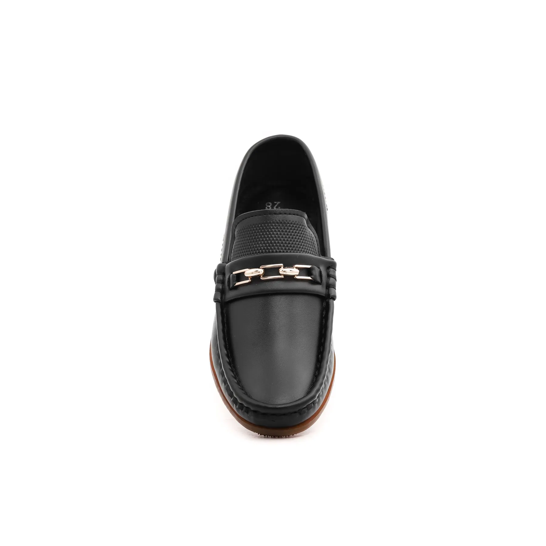 Boys Black Formal Moccasin KD0582