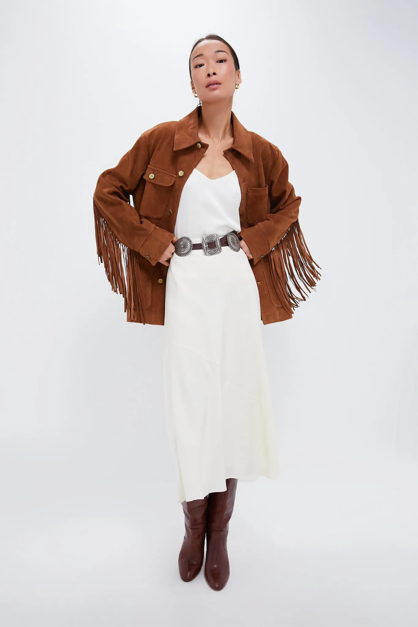 Brown Fringe Suede Jacket