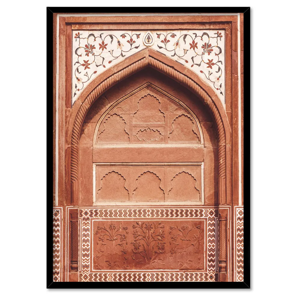 Burnt Orange Arch Old Jaipur - Art Print