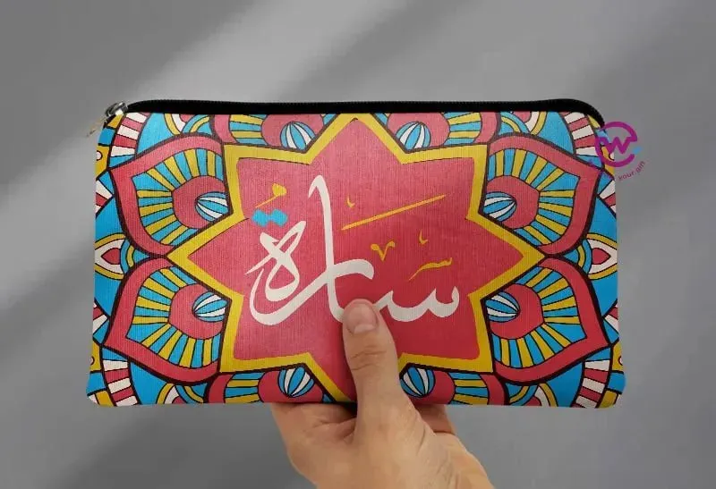 Canvas - Pencil Case -Names & Mandala