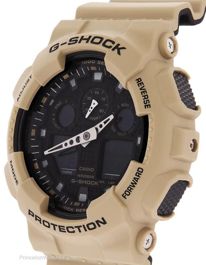 Casio Mens G-Shock Layered Band Series - Khaki & Black - Antimagnetic