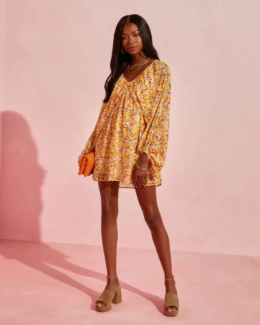 Chantelle Floral Chiffon Mini Dress