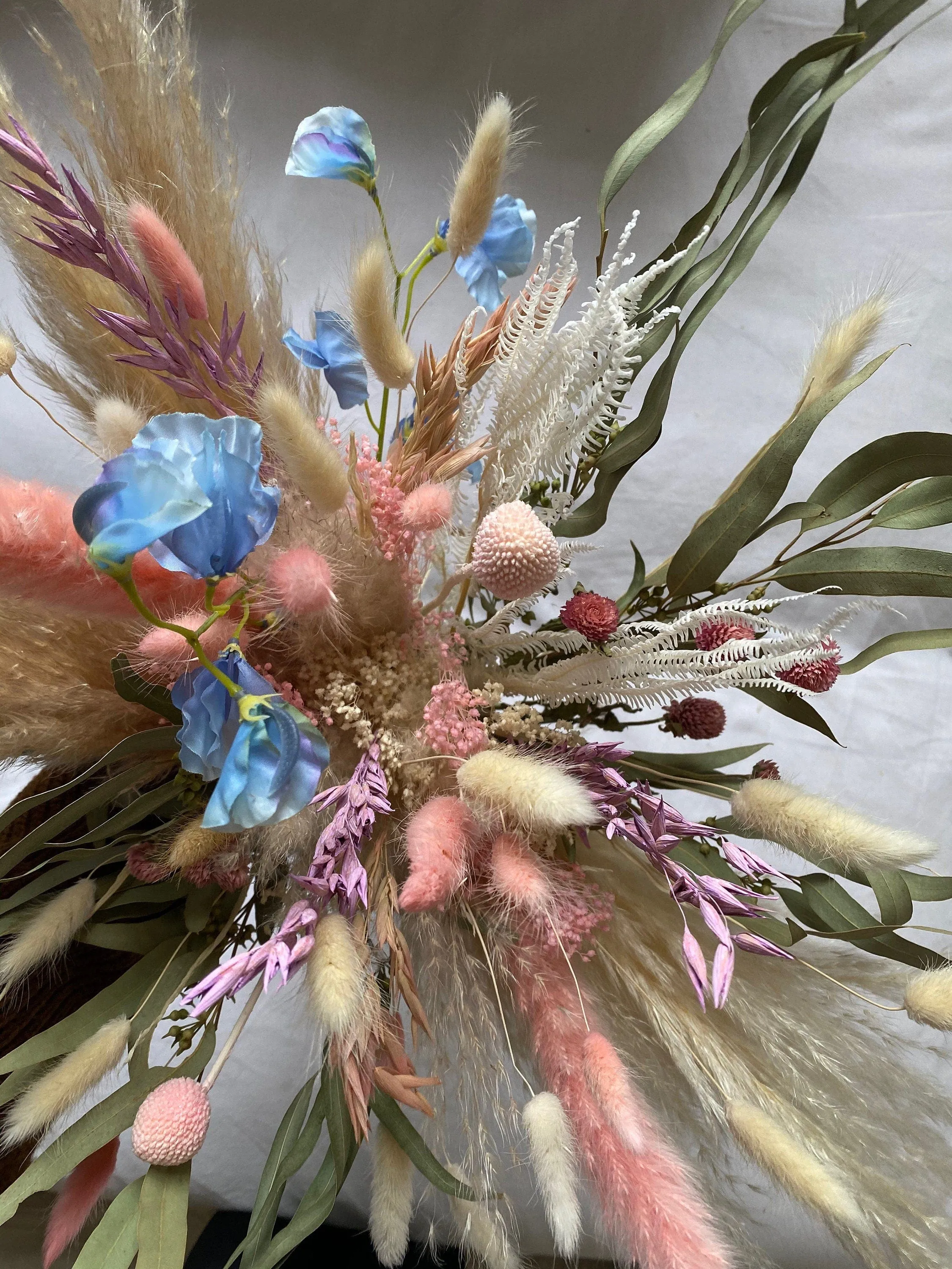 Colourful Dried & Artificial Flowers Bridal Bouquet - Blush Pink & Cream No:2