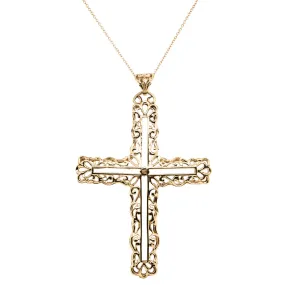 Deja Vu 9ct Yellow Gold Cross Pendant With Chain