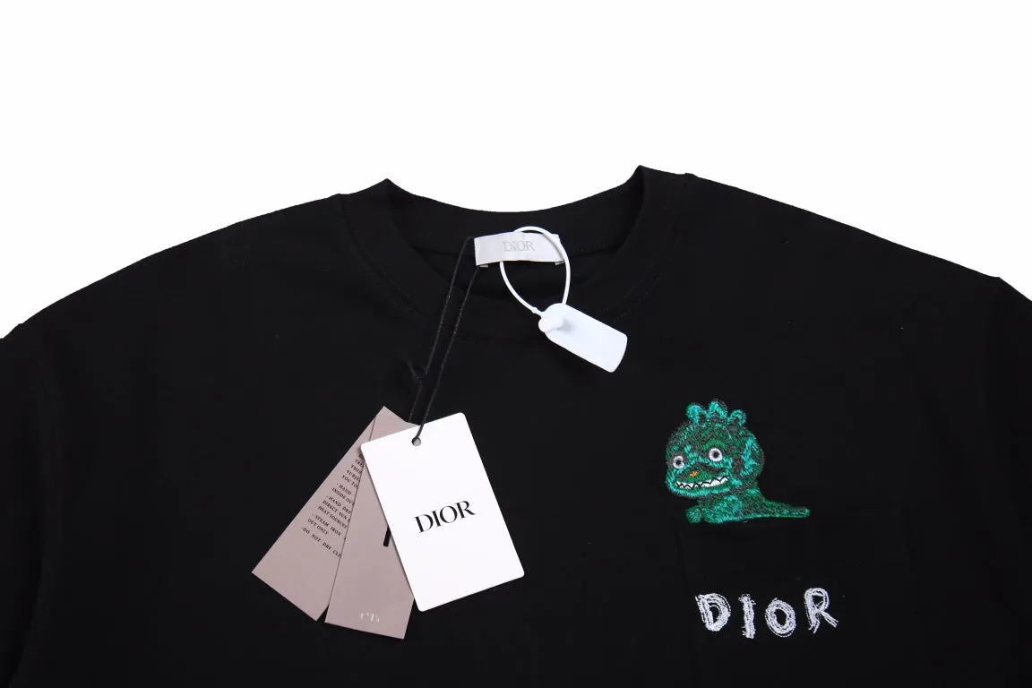 Dior Embroidered Lizard T-Shirt - Black