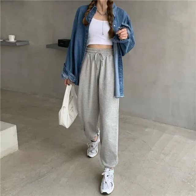 DressBetty - Women's Sports Pants Oversize Gray Joggers Sweatpants Women Loose Track Black Jogging Trousers For FemaleFashion