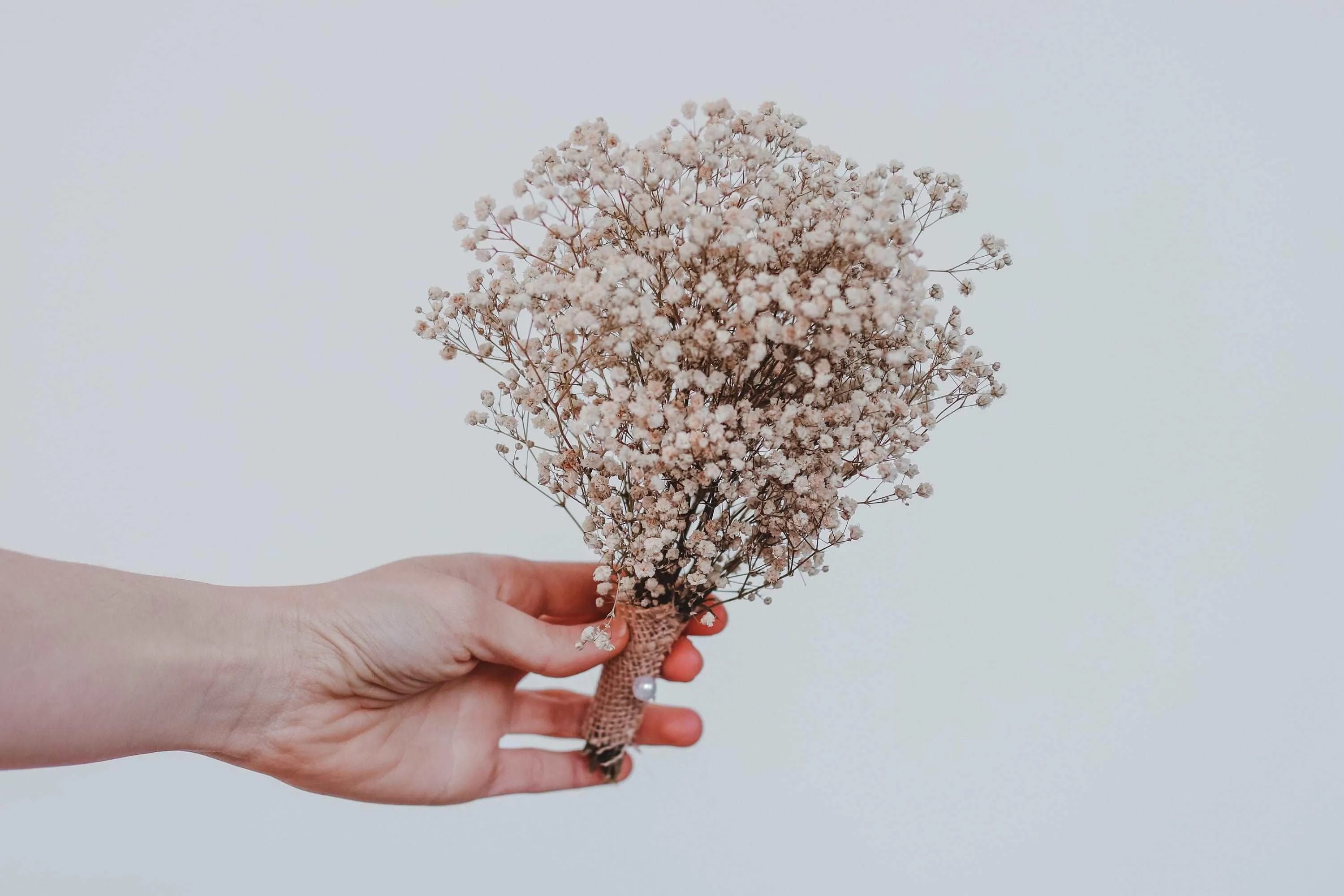 Dried Flowers Bridal Bouquet - Sandy Cream