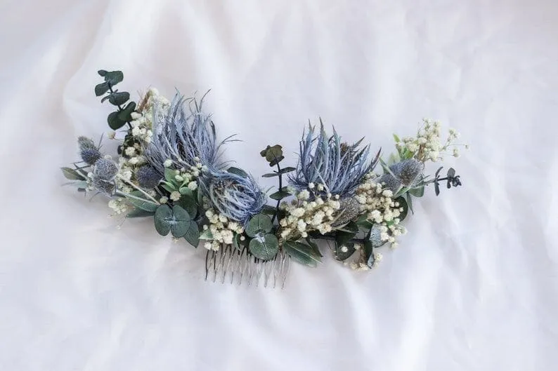 Dried Flowers Bridal Bouquet - Soft Green & Cream