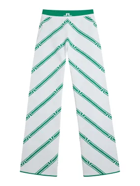 Emmie Knitted Pant / Green Bias Stripe