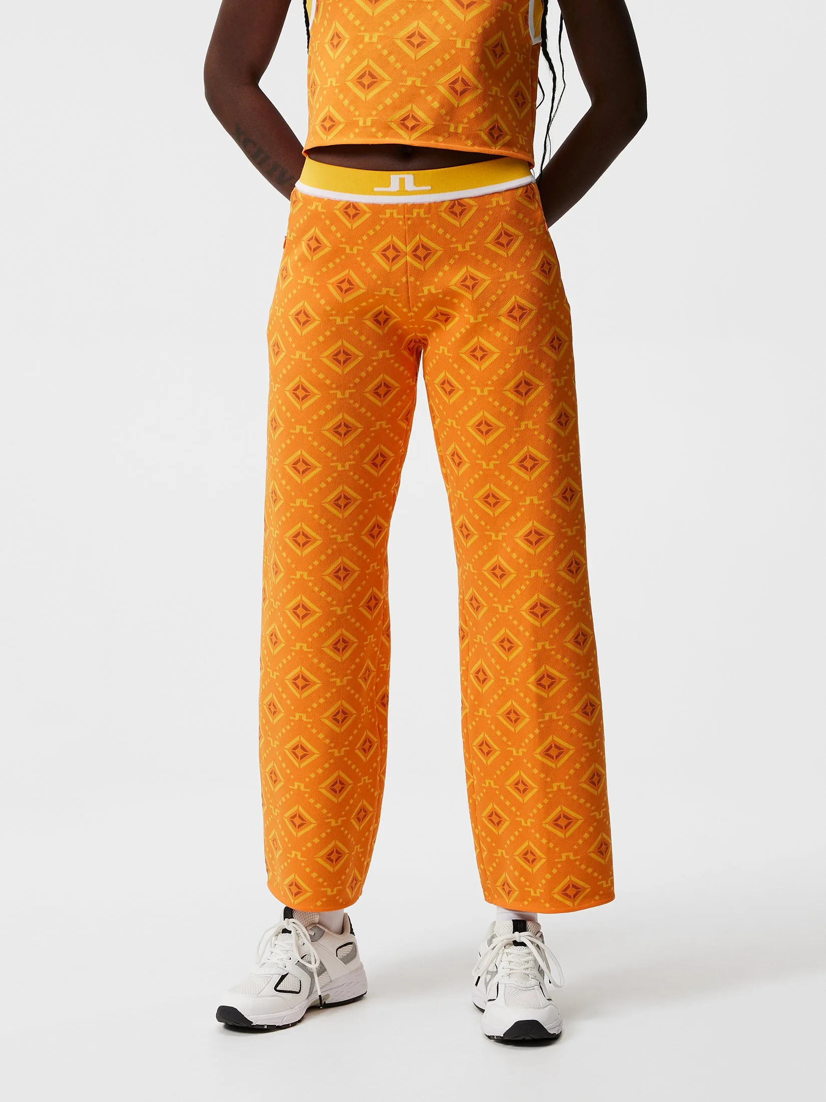 Emmie Knitted Pant / Orange Diamond logo