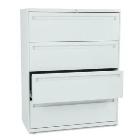 Four-Drawer Heavy-Duty Lateral File Cabinet, 42"w x 19 1/4"d x 53 1/4"h