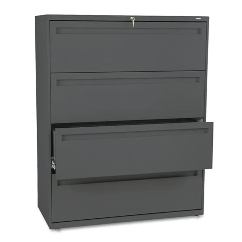 Four-Drawer Heavy-Duty Lateral File Cabinet, 42"w x 19 1/4"d x 53 1/4"h