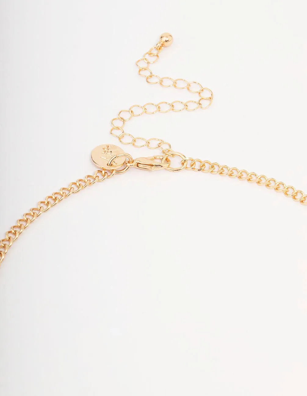 Gold Matte Cut Out Disc Necklace