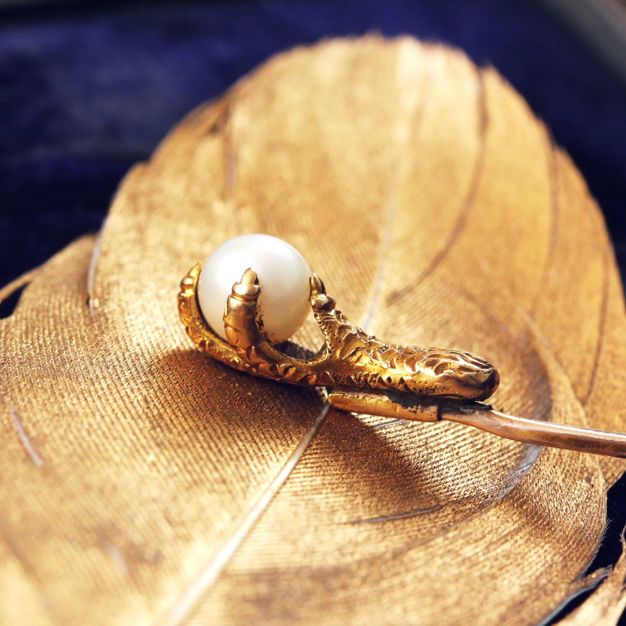 Gothic Victorian Wild Pearl Eagle Claw Stick Pin