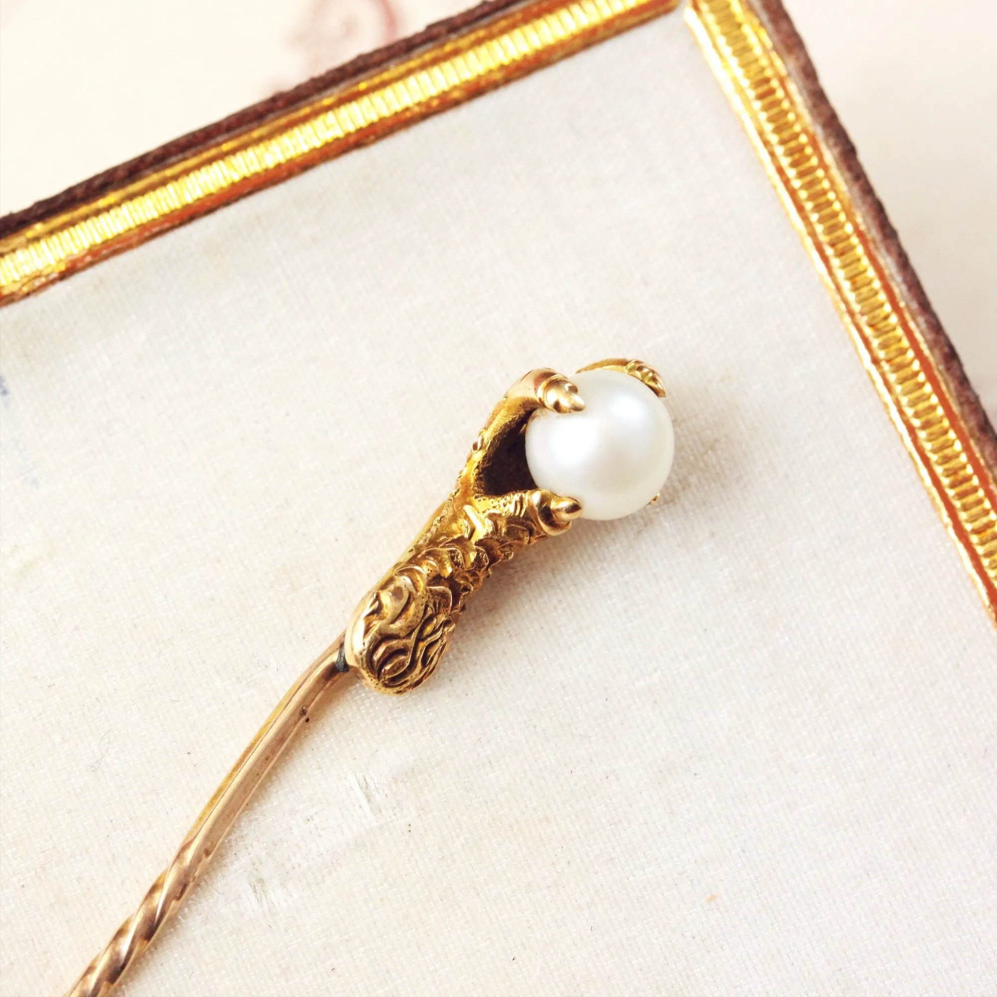 Gothic Victorian Wild Pearl Eagle Claw Stick Pin