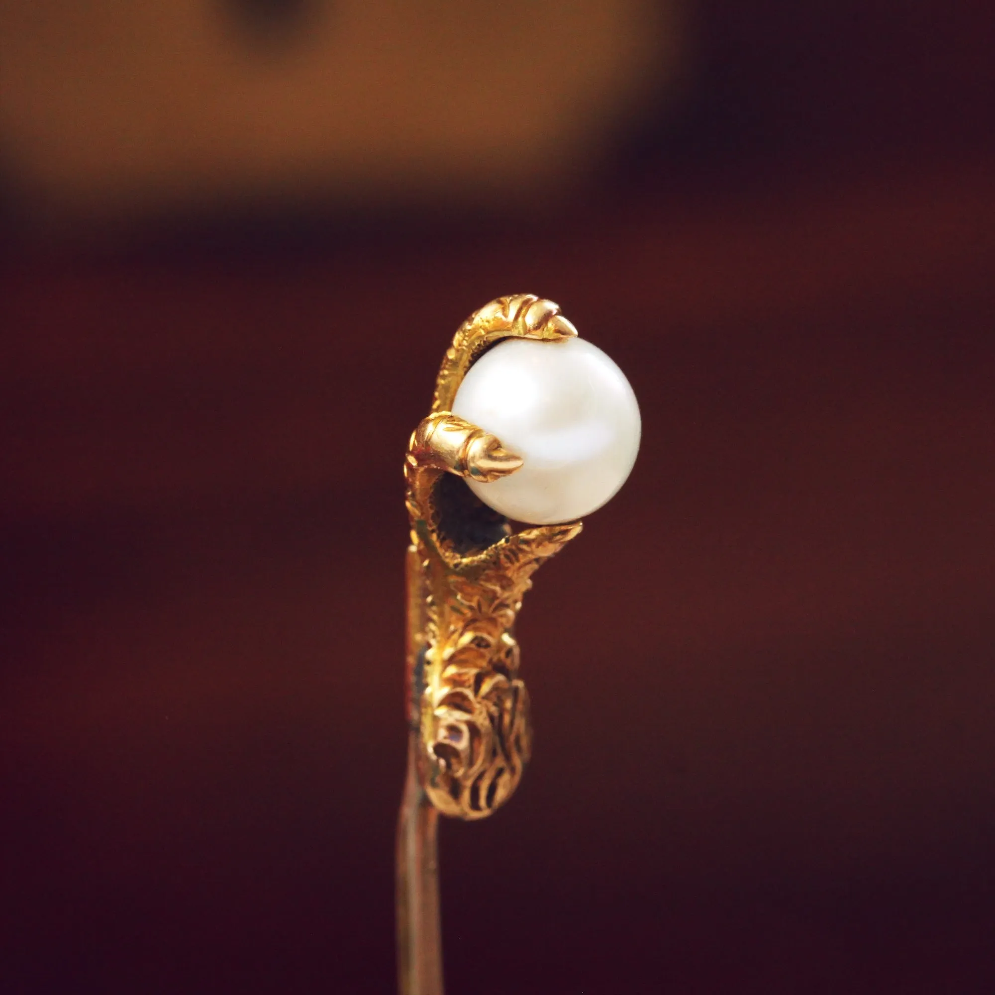 Gothic Victorian Wild Pearl Eagle Claw Stick Pin