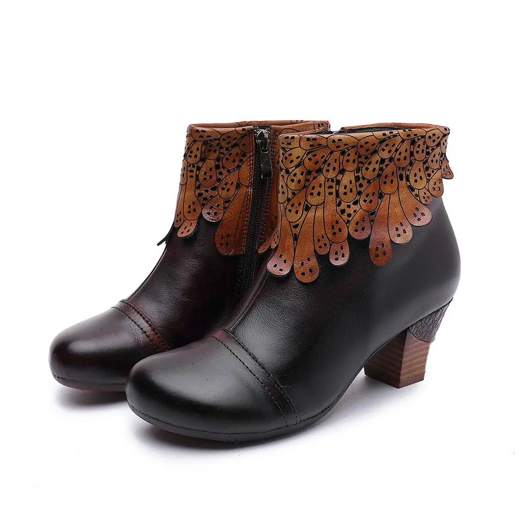 Handmade Leather High Heeled Boots | Gift Shoes