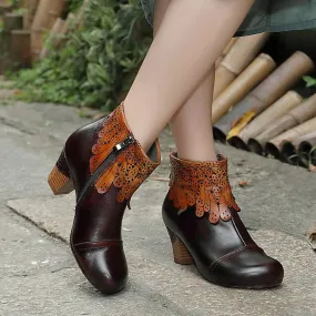 Handmade Leather High Heeled Boots | Gift Shoes