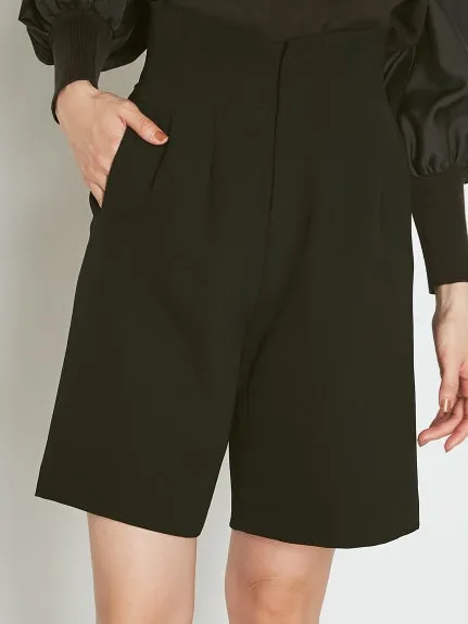 High Waist Knee Length Shorts