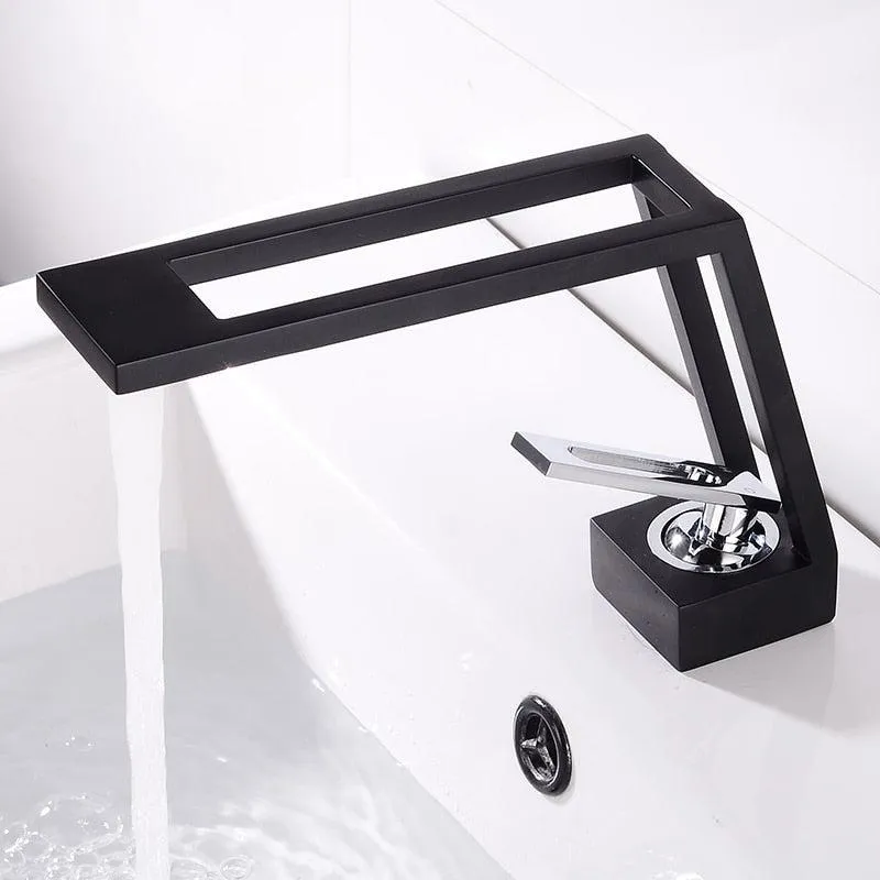 Index Bath Solid Brass Faucet Hollow Bathroom Basin Faucet Cold & Hot Water Mixer Sink Tap