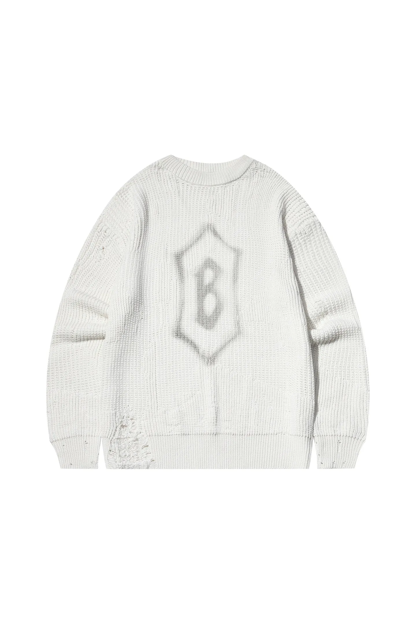 Large Logo Ripped Sweater