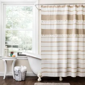 Malaika Stripe Cotton Shower Curtain