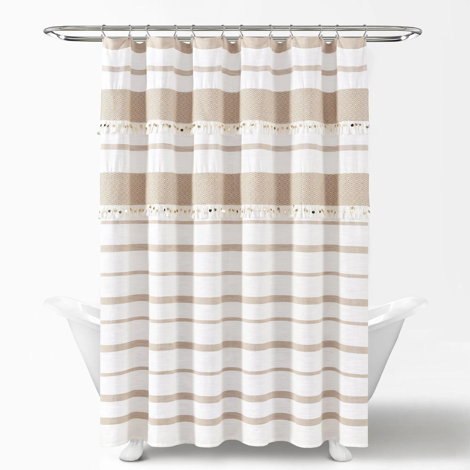 Malaika Stripe Cotton Shower Curtain