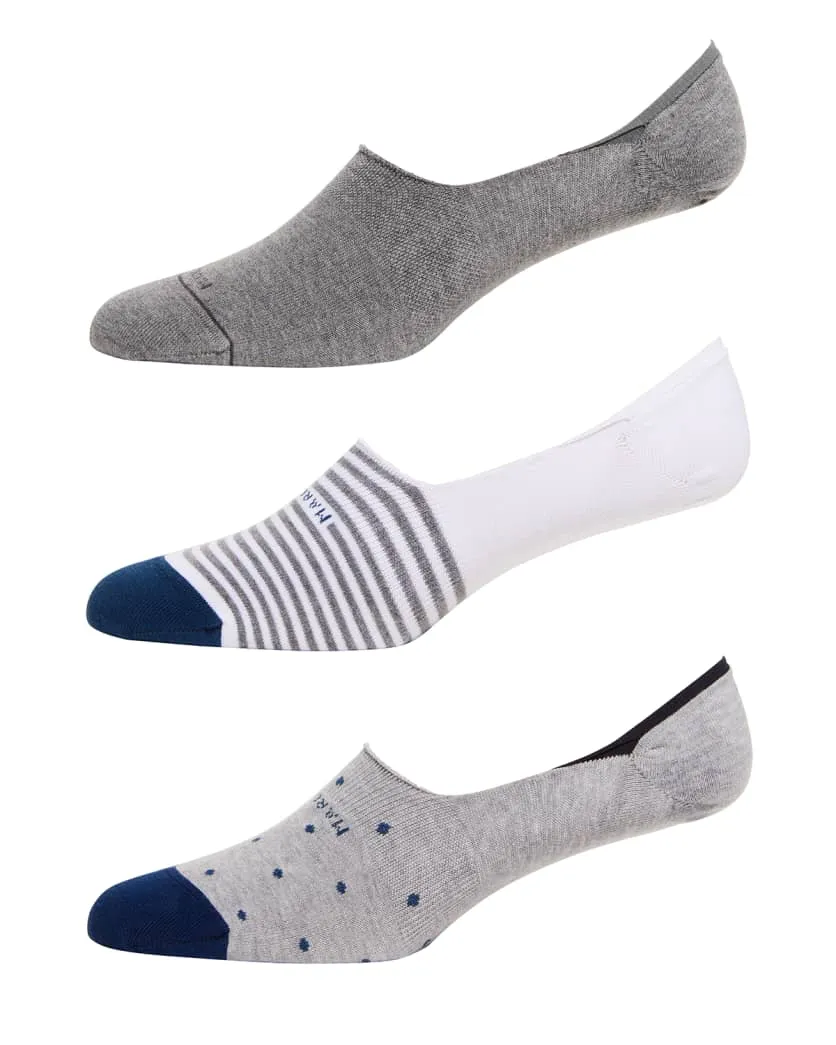 Marcoliani Invisible No Show Stripe Pima Cotton Socks (One size fits most)