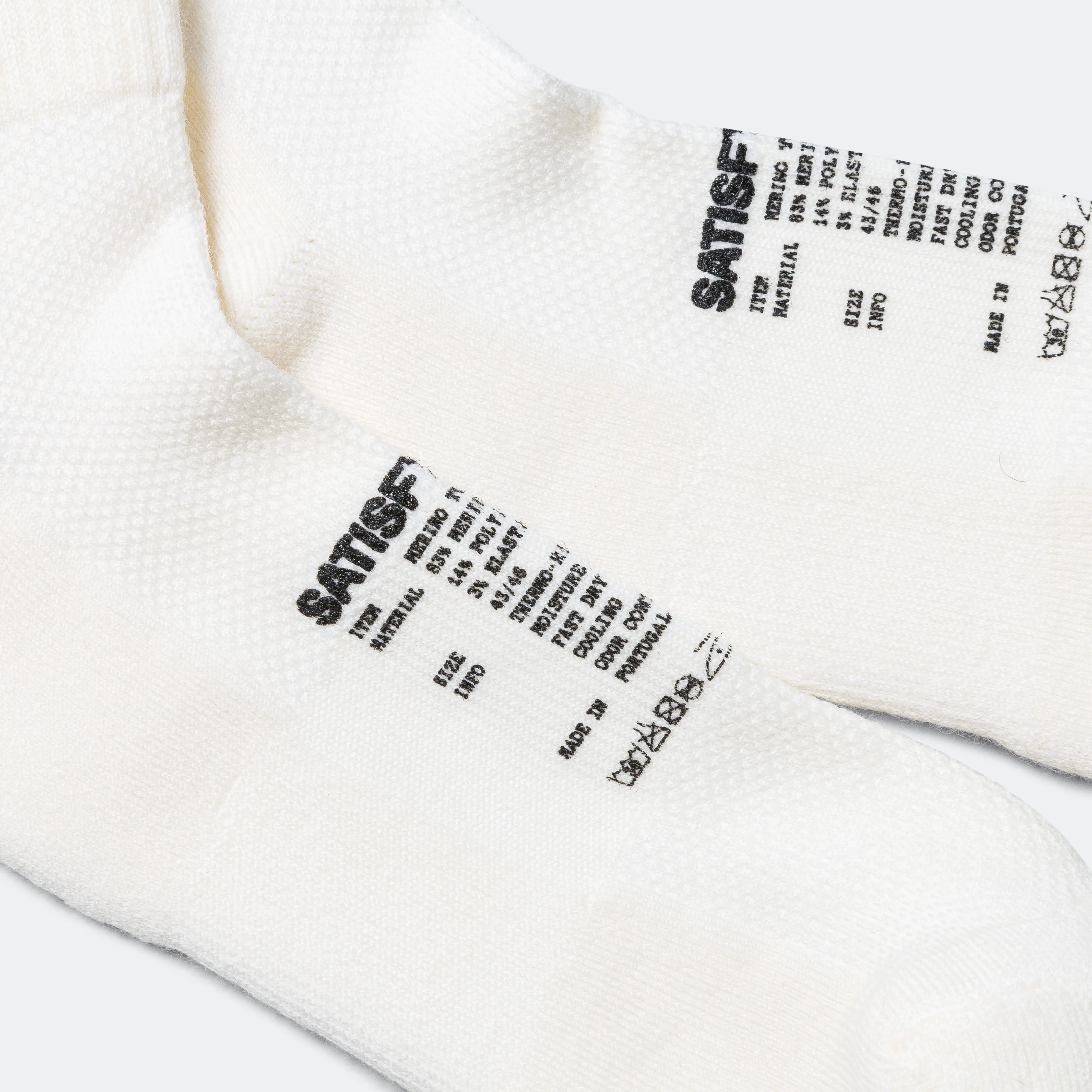 Merino Tube Socks - White/White