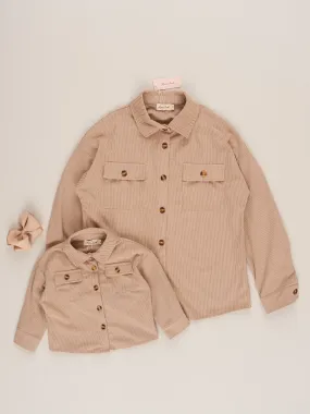 Mom & Me Corduroy Shacket - Chai