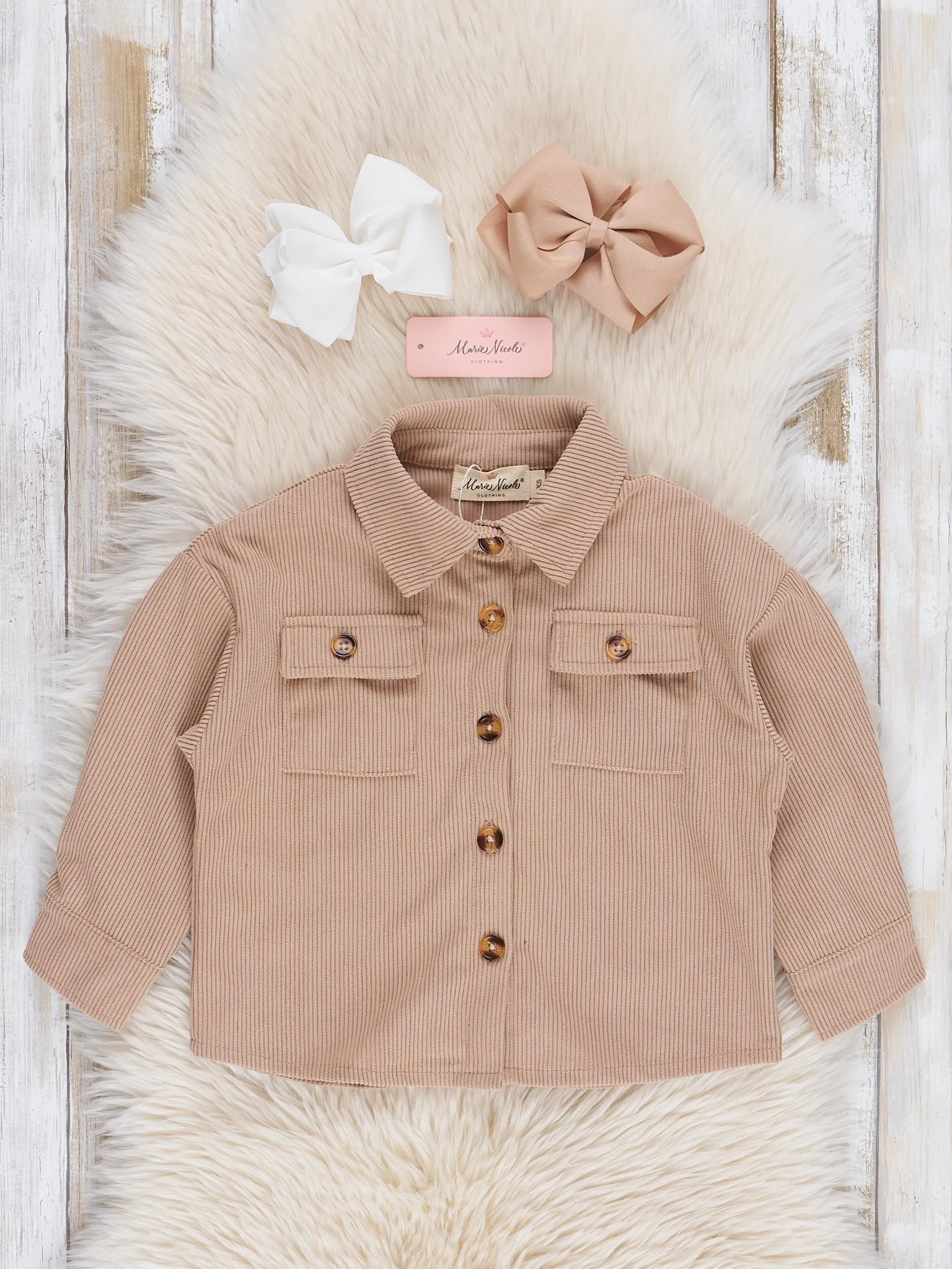 Mom & Me Corduroy Shacket - Chai