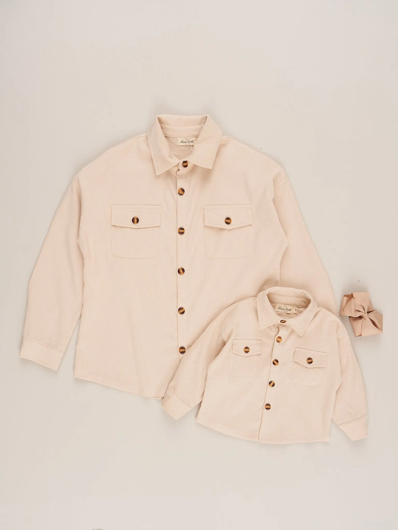 Mom & Me Corduroy Shacket - Cream