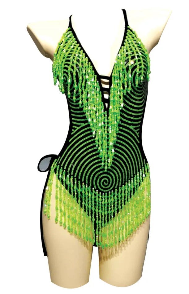 Neon Green UV Reactive Matrixx ReloadedBodysuit