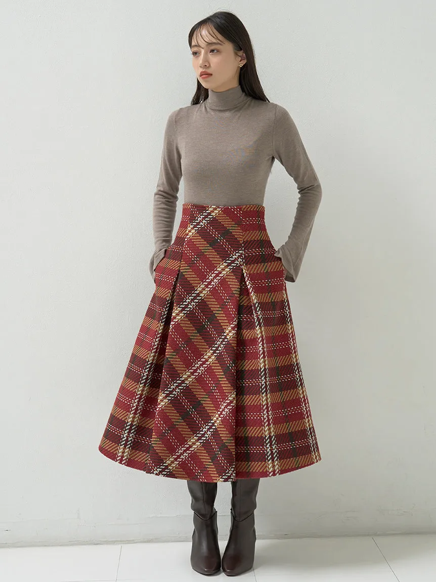 Plaid Long Circle Skirt