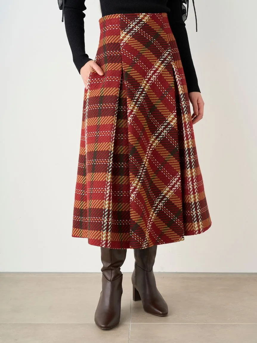 Plaid Long Circle Skirt