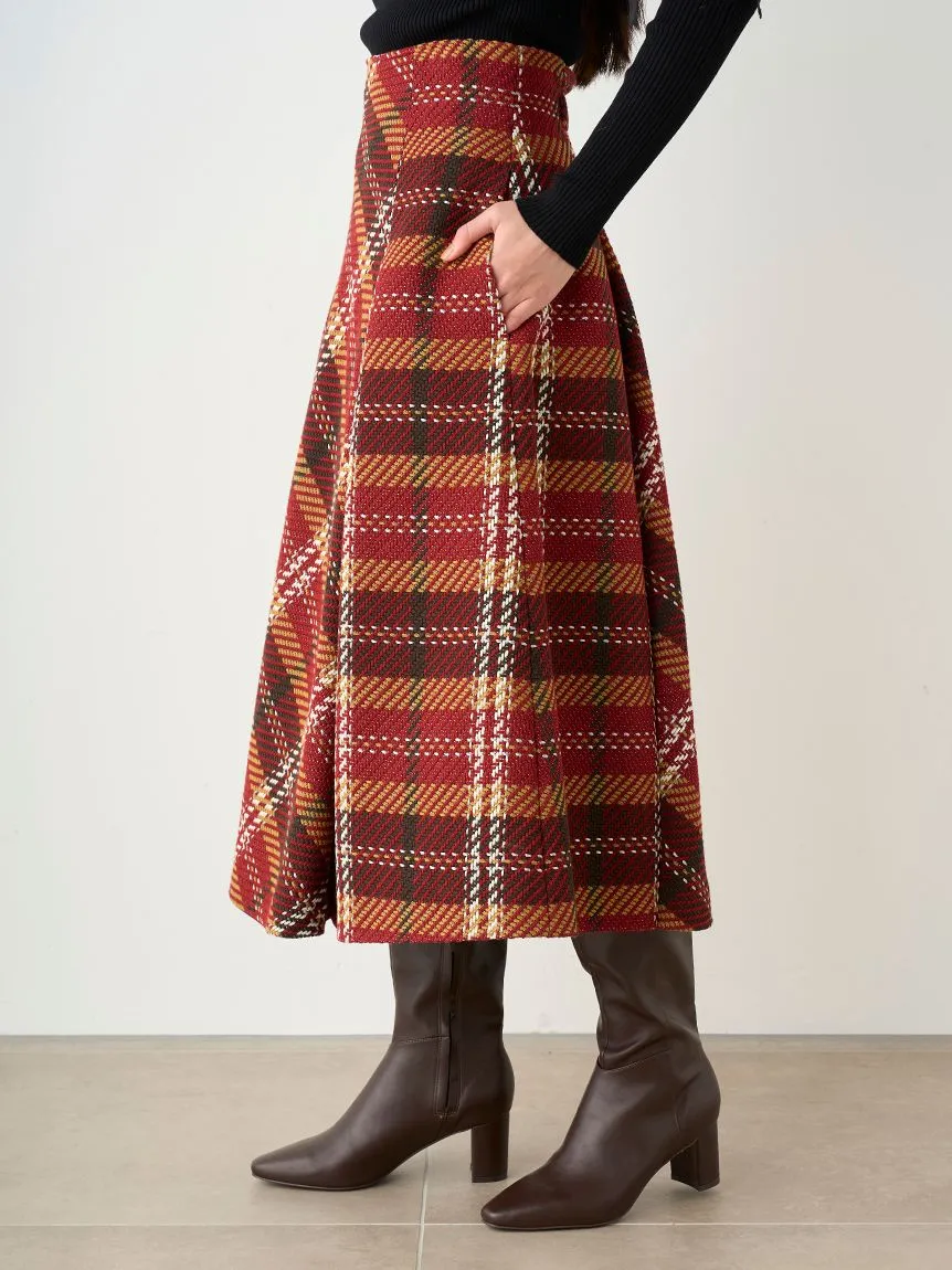 Plaid Long Circle Skirt