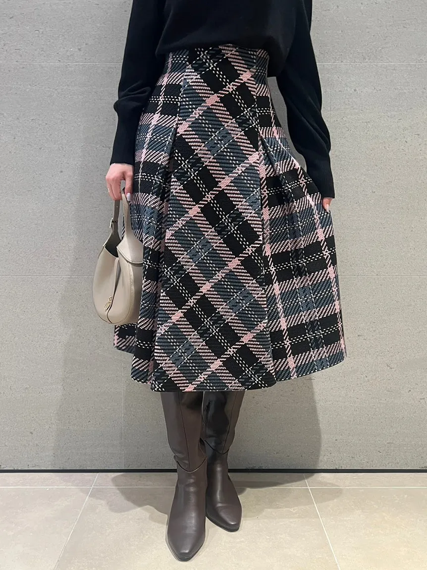 Plaid Long Circle Skirt